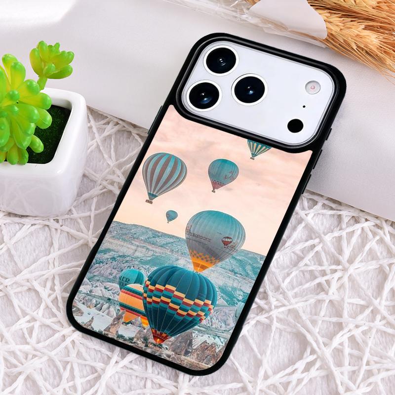 Hot Air Balloon Art Phone Case for iPhone 17 Air 16 15 11 12 14 13 Pro Max Shockproof Cover