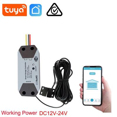 Tuya Smart WiFi Garage Door Controller with Remote, Timer & Open Reminder, Connects To Speakers