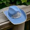 Jeweled Crystal Cowboy Hats Bride Hat Panama Hat for Bachelorette Party Cowboy Hats for Club Stage Shows