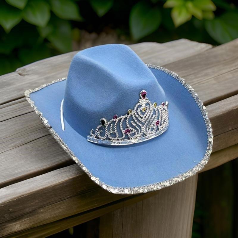 Jeweled Crystal Cowboy Hats Bride Hat Panama Hat for Bachelorette Party Cowboy Hats for Club Stage Shows