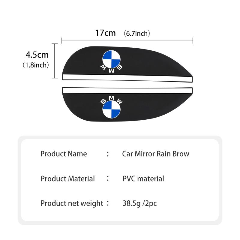 2PCS Car Rearview Mirror Sticker Rain Eyebrow Protector Cover For BMW Performance X1 M3 M6 F01 F02 E34 E36 E60 F10 F20 X6