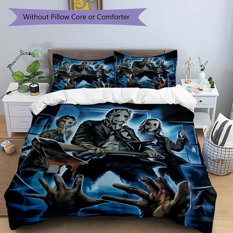 3pcs Horror Movie Poster Bedding Set. Soft and Comfortable with No Core Included (1x Duvet Cover + 2x Pillow Covers) Yy251010220