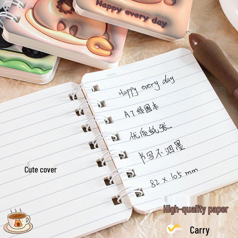 Capybara A7 Inflatable Wind Coil Lined Mini Notebook for Students