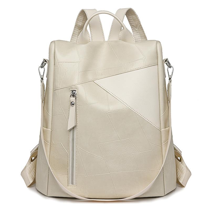 Backpack women s new large-capacity vacation travel splicing simple anti-theft backpack lightweight backpack