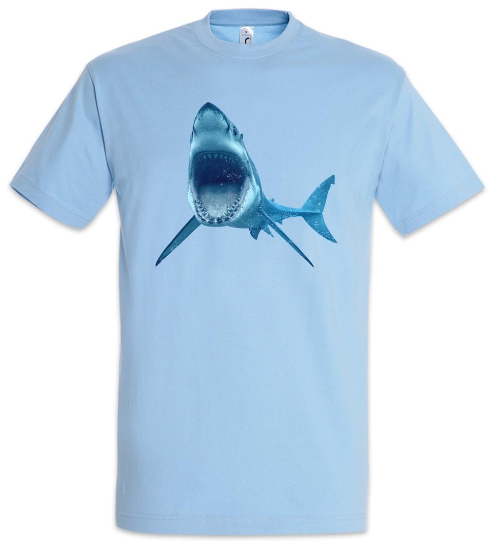 White Shark I Mens T-Shirt Mens Womens Tees Top White Tiger Shark Jaws Surfer Diver White Diver M