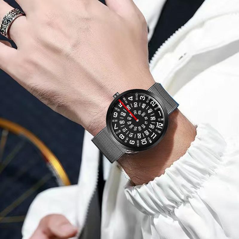 Neue Topmarke Lässige Herrenuhr Unverwechselbare Kompasse Digitales Mesh-Armband Dekoration Studentenuhr Einfache Wasserdichte Quarzuhr