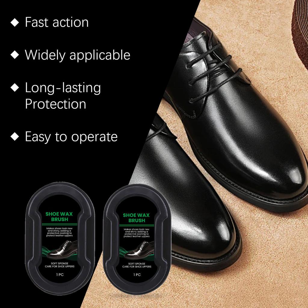 2pcs Shoe Shine Sponge for Boots Furniture Jacket Briefcase Long Lasting Instant Gloss Dirt Removal Shoe Polish Sponge