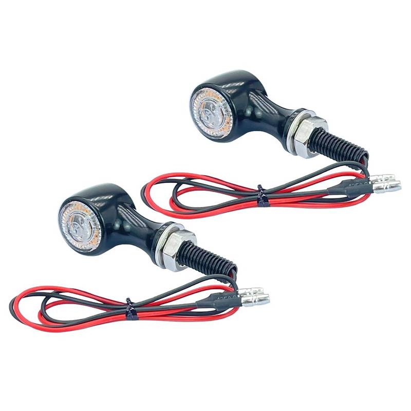 2pcs Mini Black Housing Clear Lens LED Turn Signal Blinker Lights Universal For Motorcycle Dirt Bike Street DC12V
