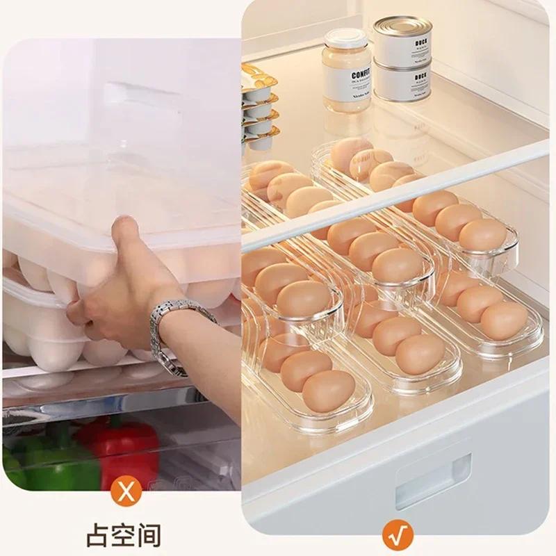 Automatyczna skrzynia do przechowywania jajek w stylu drabiny, skrzynia do przechowywania jajek, lodówka, drzwi boczne, duża pojemność, automatyczna maszyna do zwijania jajek
