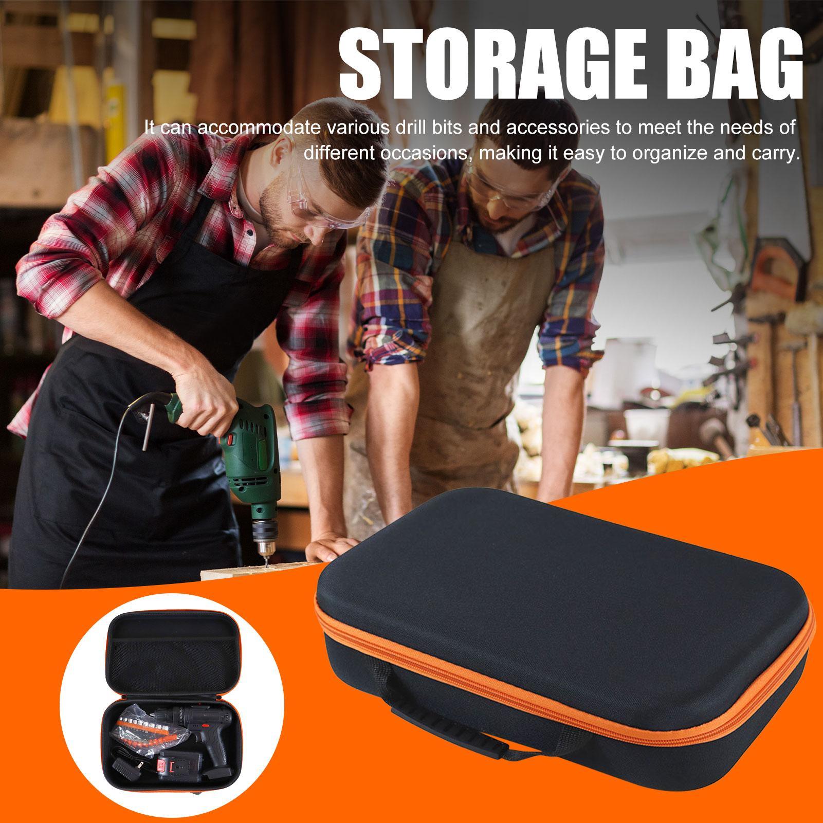 Portable Electric Drill Tool Storage Bag Oxford Cloth Electrician Hardware Organizer Pouch Multipurpose Shockproof Carrying Case