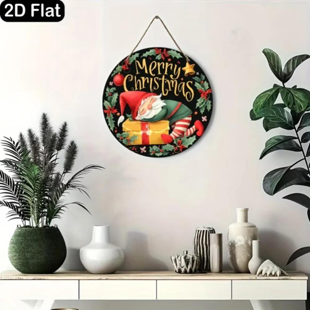 Metal Art Christmas Door Sign Holiday Wall Decor Home Ornament