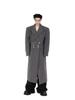 2025 Autumn Men's Plus Size Loose Wool Trench Coat with British Metal Detailing - Trendy Hong Kong Style 