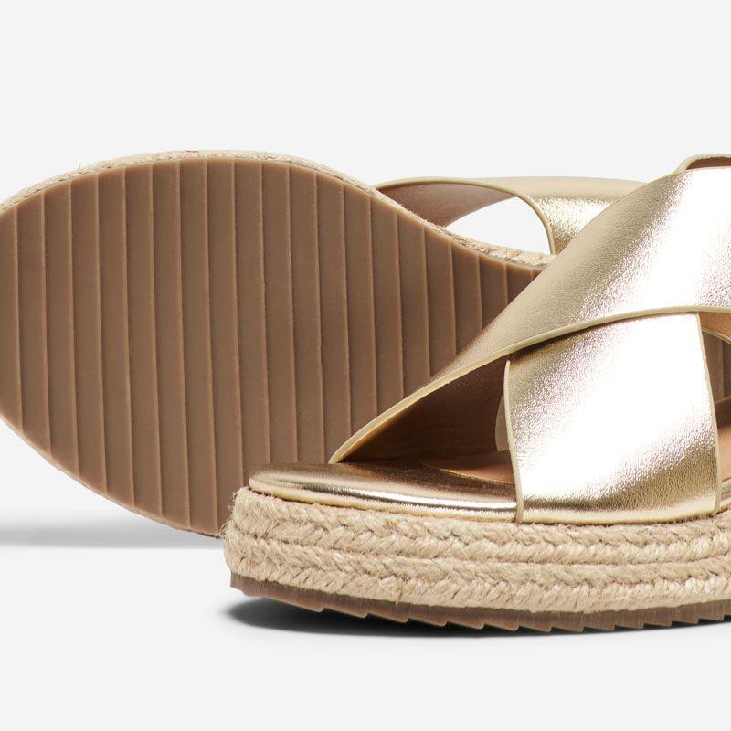 Shiny Minerva Espadrille Wedge Sandals with Buckle Woman ONLY