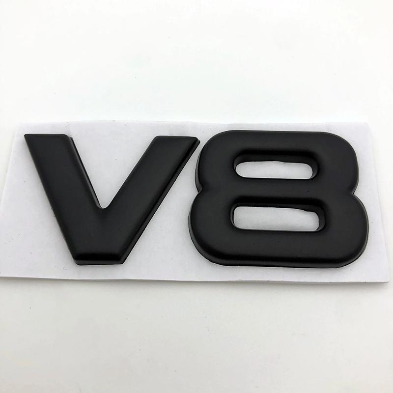 3D Metal V6 V8 Logo Letter Car Wing Fender Rear Trunk Emblem Badge Decal Body Stickers Styling For Toyota Highlander Accessories