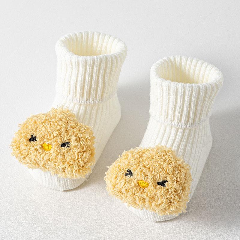 Cute 3D Doll Newborn Socks Spring Autumn Cotton Baby Middle Tube Sock 0-3year Boy Girl Kids Non Slip Floor Socks Infant Footwear