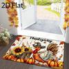 1pc Thanksgiving Themed Entryway Doormat, 2D Flat Pumpkin Turkey Bathroom Non-Slip Rug, Vintage Wood Grain Entrance Welcome Mat, Soft Non-Slip Comfort