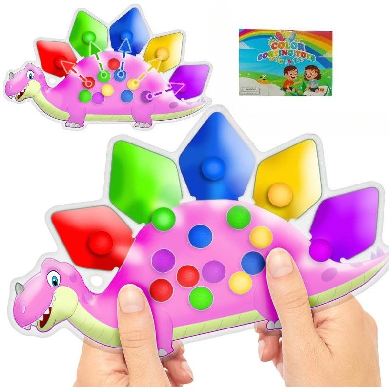 Dinosaur Color Sorting Sensory Toy Activities Toy Fine Motor Matching Game Montessori Autism Fidgets Toys for Kids Adults Boys