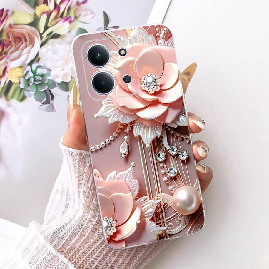 For Xiaomi Redmi 15C 5G 2025 Case Fashion Flower Bow Soft Silicone Clear Back Cover For Xiaomi Poco C85 5G Redmi15C 173MM Bumper