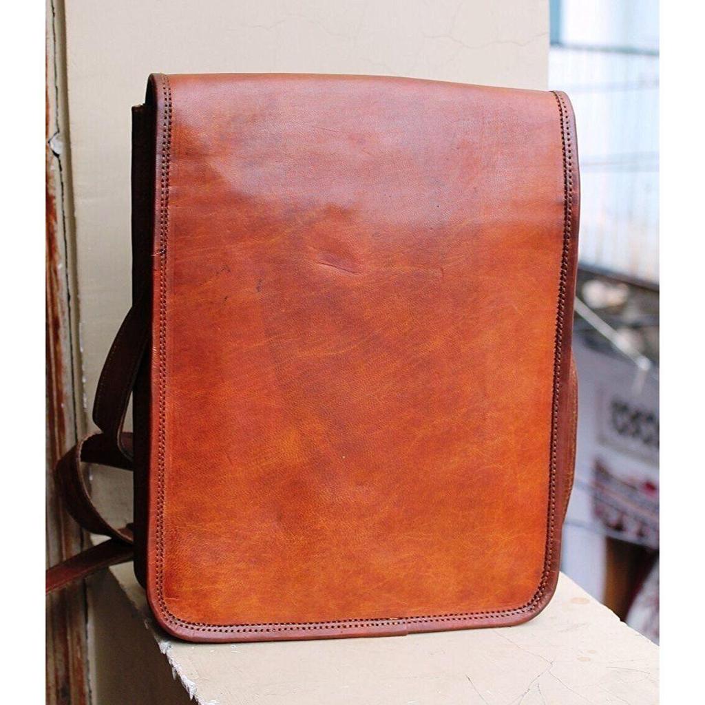 Couro de cabra genuíno feito à mão para laptop bolsa de escritório bolsa de ombro mensageiro