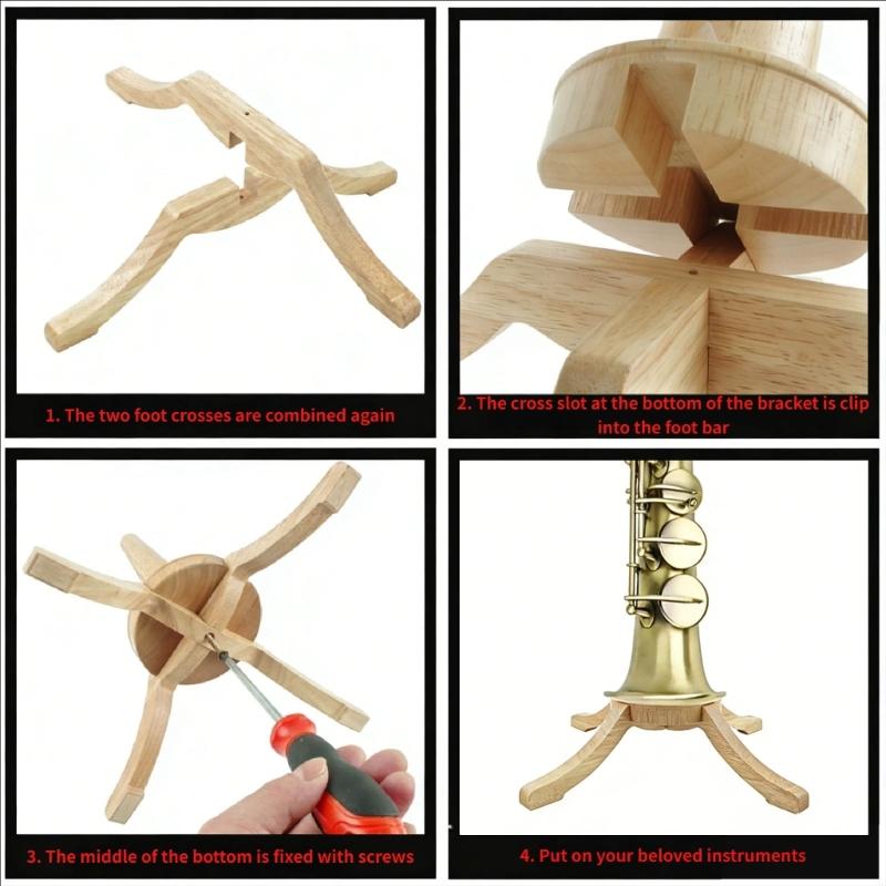 Supporto per Saxofono Soprano Compatto in Legno Leggero Stand Espositore per Prove, Esibizioni e Uso Domestico