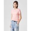 Layered Short Sleeve T-Shirt Pink