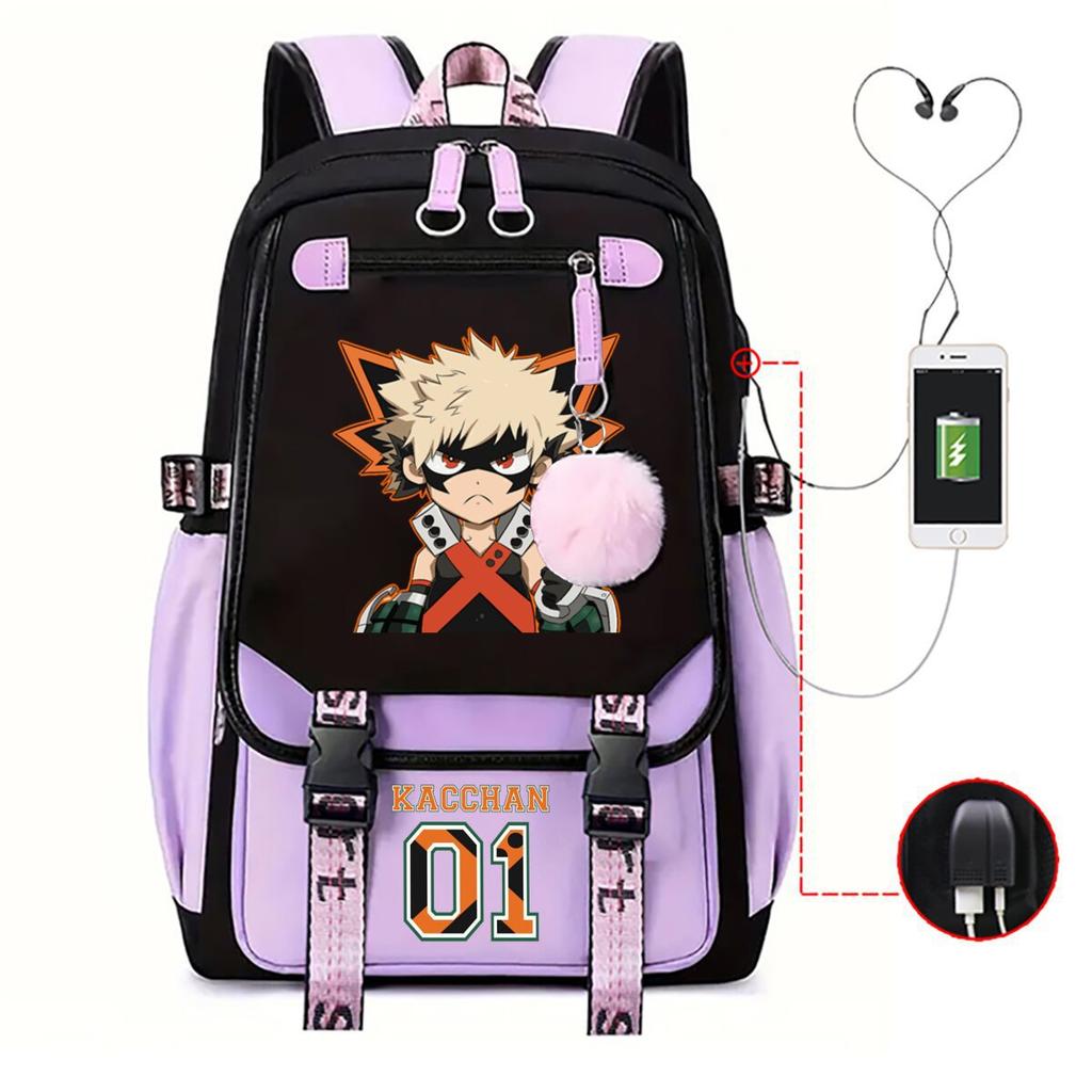 Teen Trend Animation Schoolbag Korean Version Backpack Male New Contrasting Color Simple Middle School Student Backpack
