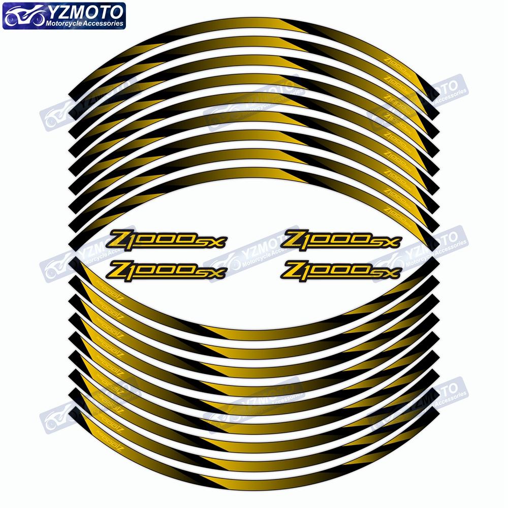 For Kawasaki Z1000SX Motorcycle Front And Rear 17 Inch Wheel Hub Sticker Waterproof Reflective Decorative Decal Rim Stickers