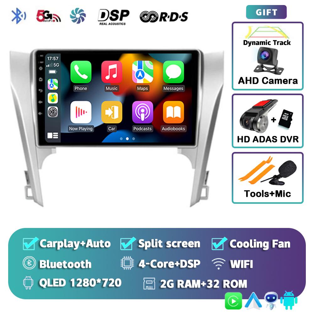 Android 14 Carplay Auto For Toyota Camry 7 XV 50 55 2011-2014 Car Radio Multimedia Video Player Navigation Stereo GPS No 2din 4G