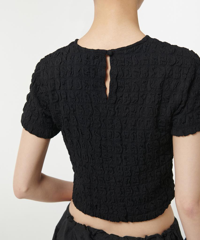 MUSINSA STANDARD WOMAN Women'S Smoked Crop T-Shirt [Black]