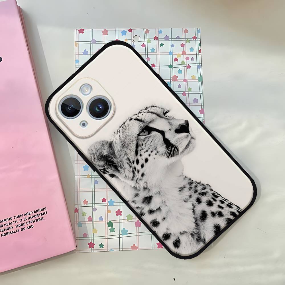 F-Ferocious Leopard Phone Case For IPhone 1716 15 14 13 Pro Max 11 12 Mini X Xs XR Black Silicone Cover