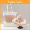 Summer Straw Hat And Bag Set With Large Brim For Beach Travel And Sun Protection