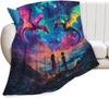 Christmas Blanket Funny Santa Claus Throw Blankets for Girls Boys Super Soft Warm Fleece Flannel Deer Fox Animal Throws Gifts
