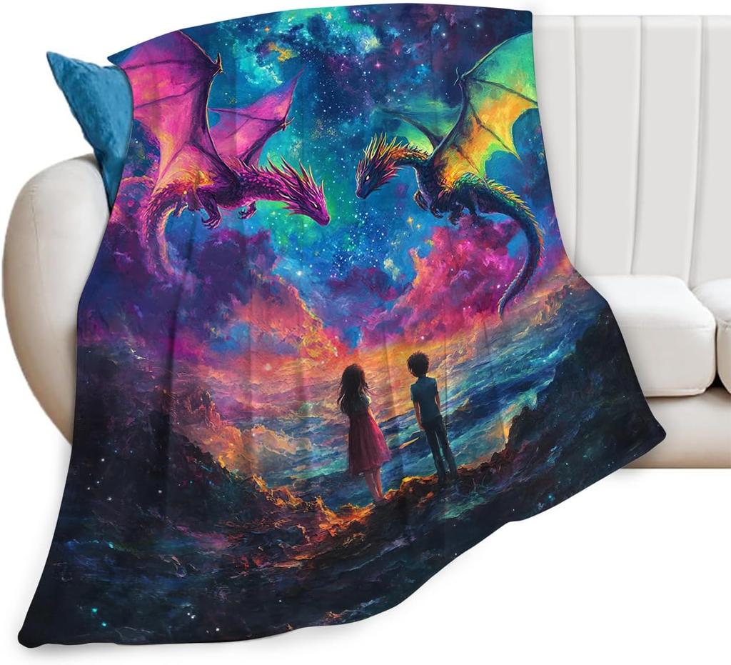 Christmas Blanket Funny Santa Claus Throw Blankets for Girls Boys Super Soft Warm Fleece Flannel Deer Fox Animal Throws Gifts