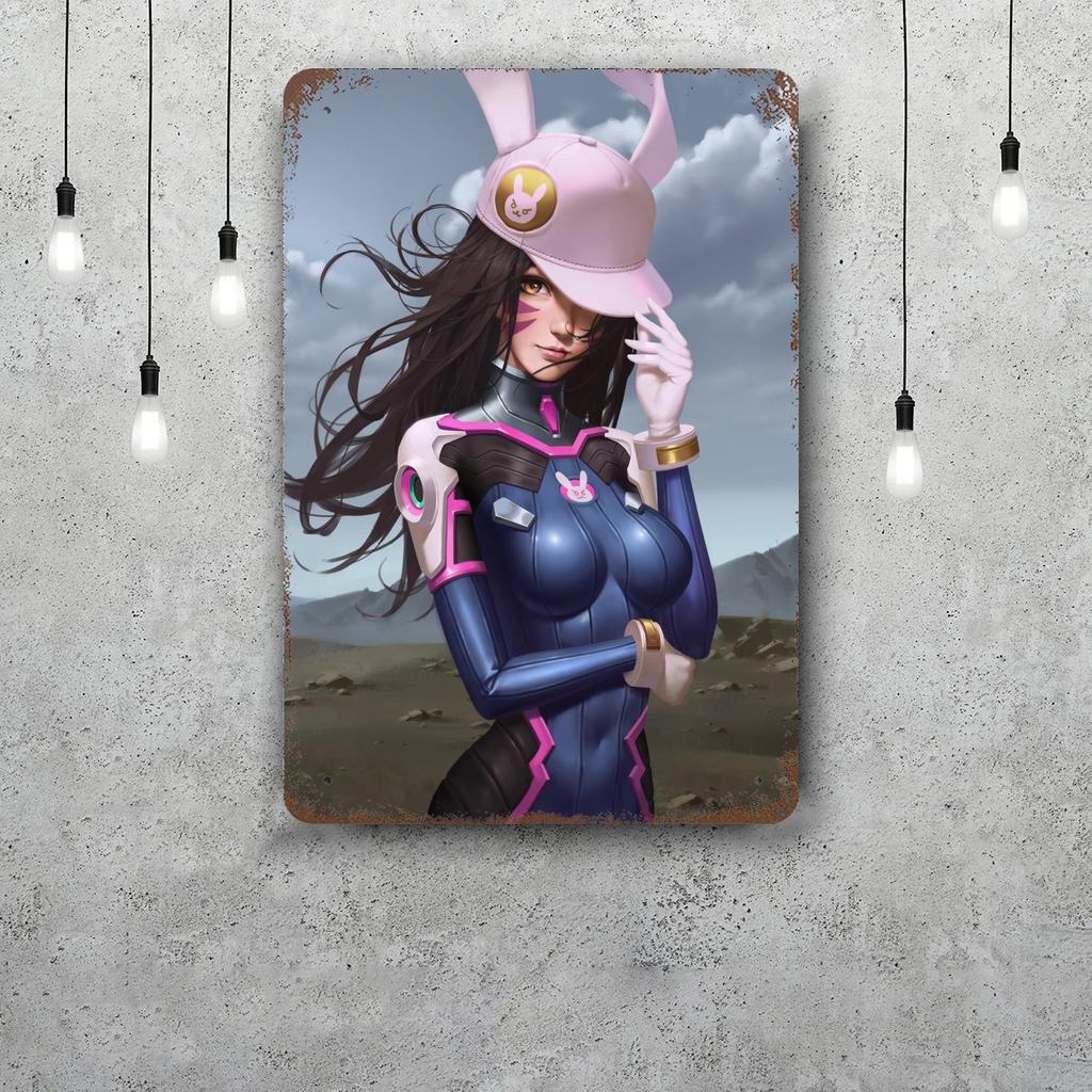 dva overwatch Funny Bar Metal Sign Retro Plaque Vintage Sign Alcohol Drinker Pub Club Man Cave Kitchen Wall Decoration