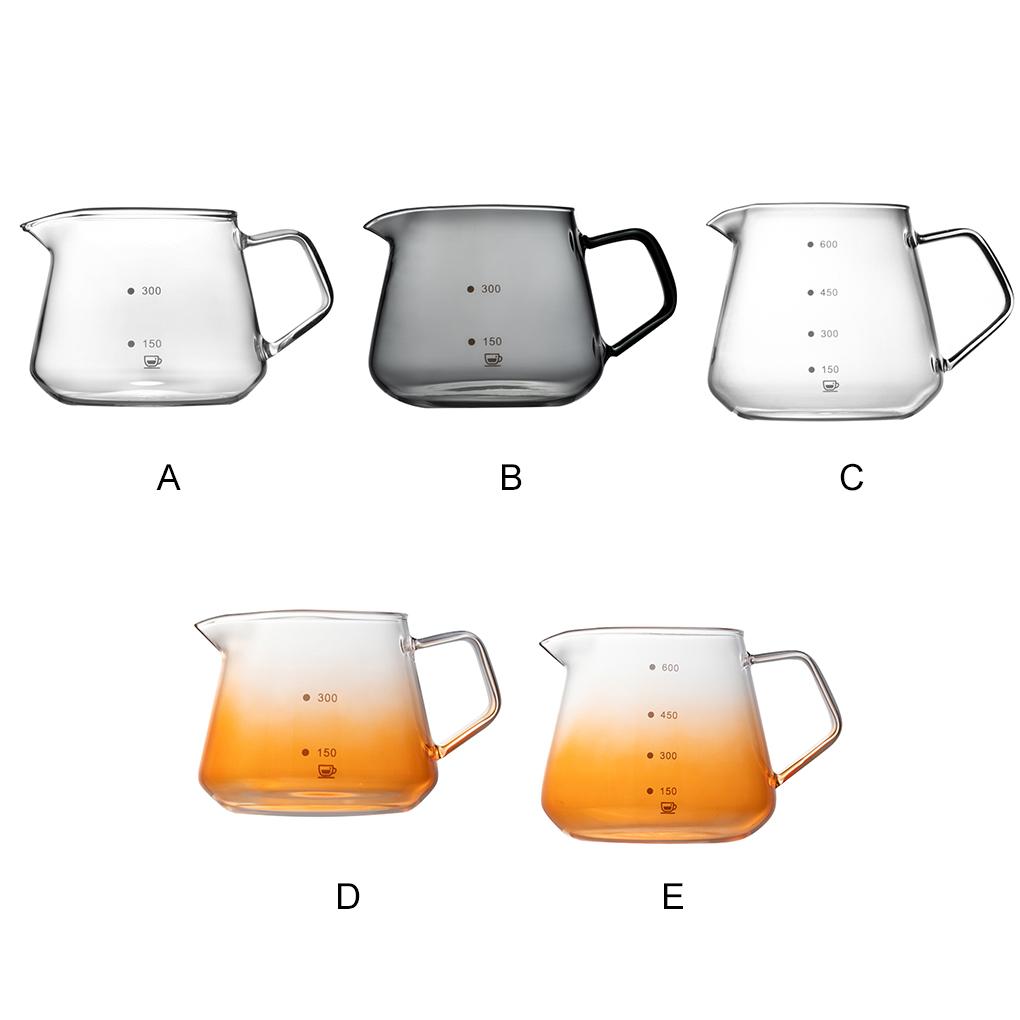 450/600ml Coffee Glass Hand-brewed Coffee Sharing Pot Filter Cup Cloud Hand-brewed Coffee Pot Set for Home Hotel Cafe Kitchen