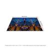 Tuniu Abstract Peacock Feather Area Rug, Blue Orange Floral Design Carpet for Living Room Bedroom Home Decor
