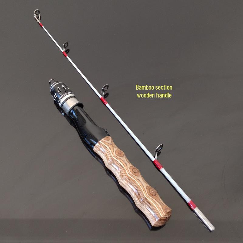 Telescopic Ice Fishing Rod & Reel: Short Solid Tip for Winter Fishing