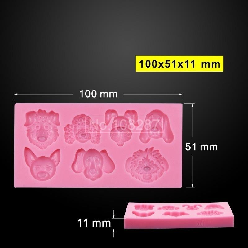 Animal Dogs Head Silicone Chocolate Mold Fondant Cake Baking Supplies Sugar Mold Tool Silicone Mold