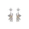 High-End Diamant Teddybär Ohrringe - Minimalistisch 2022 Koreanischer Stil mit S925 Silbersteckern für Damen