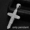 1pc Hip Hop Big Cross Gold Color with Rhinestone Pendant for Men Charm Chain Necklace Father's Day Fashion Gift Jewelry