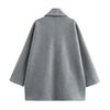 Womens Winter Wool Blend Short Turn-Down Collar Coat Loose Fit Street Style Outerwear