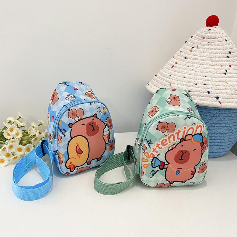 Kids' Cartoon Capybara Crossbody Bag: Lightweight Mini Coin Purse for Boys and Girls