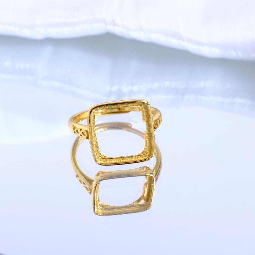 Elegant Korean Style Adjustable Gold-Plated S925 Sterling Silver Open Ring