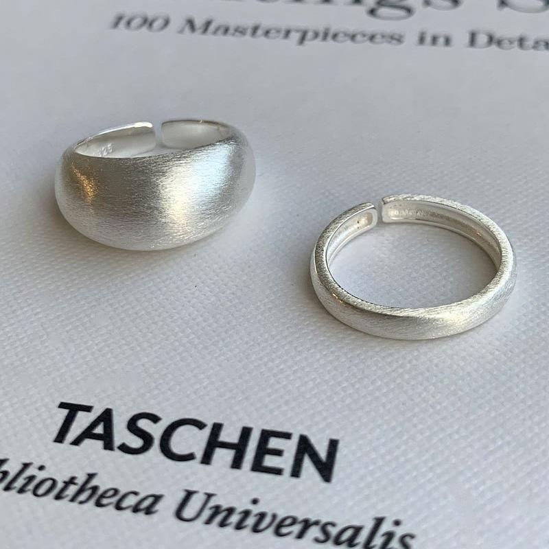 Matte Brushed Open Band Ring for Women, Personalized and Versatile Style, Popular Index Finger Accessory.