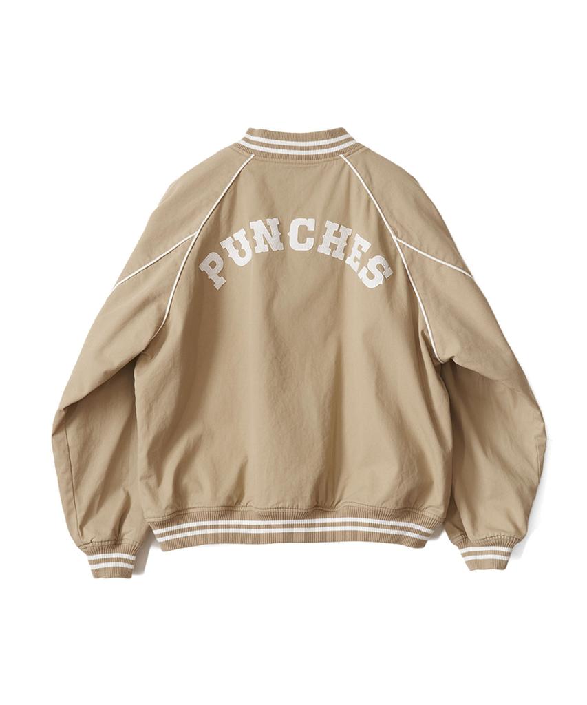 Cherry Punches Western Basketball Jacket (Beige)