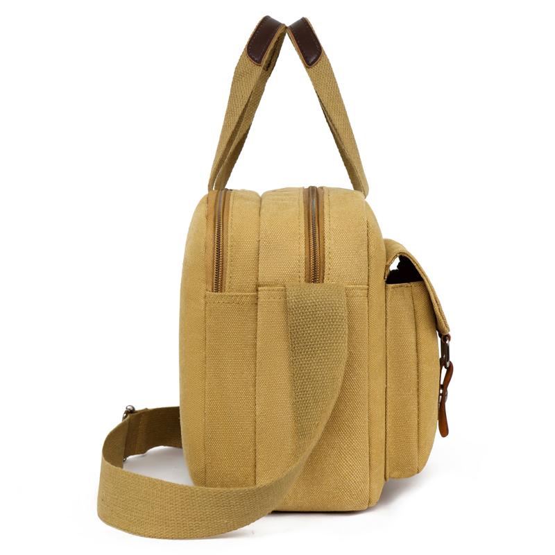 Canvas Handbag Men's Business Briefcase Shoulder Crossbody Bag