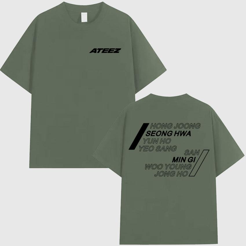 Ateez 2025 World Tour Tshirts Hongjoong Seonghwa Yunho Yeosang San Mingi Wooyoung Jongho Graphic Short Sleeve Tshirt Streetwear