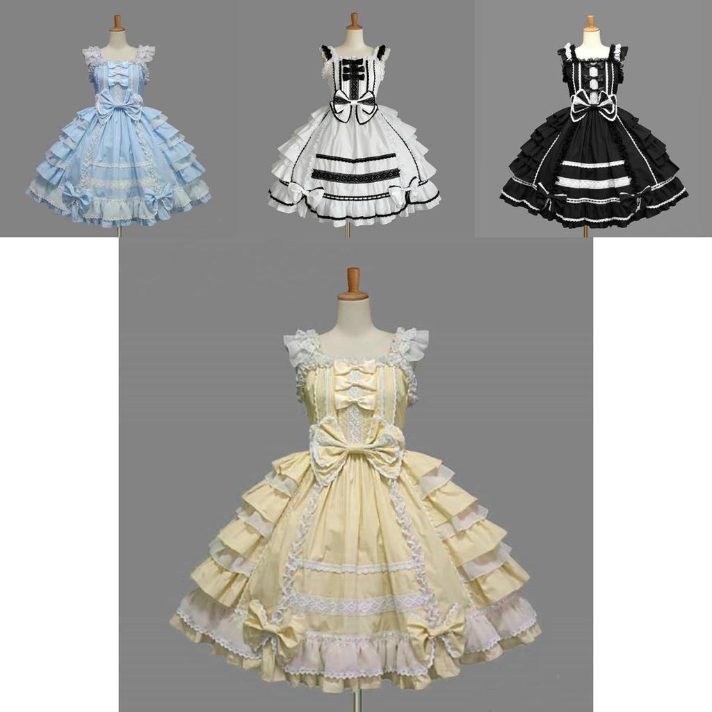 Angel Cosplay Love Costume Chiffon Dress Lolita Gothic Princess Outfit Maid