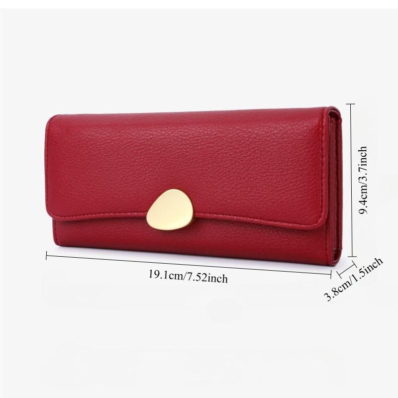 1Pc PU Leather Wallets For Women Card Holder Purses Women's Long Folding Wallet With Zip Coin Pocket