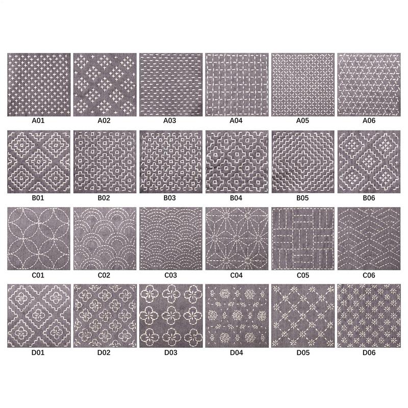 DIY Water Soluble Sashiko Embroidery Kit Sashiko Hand Sewing Needle And Fabric Material Kit For Beginner Hand Sewing Enthusiasts